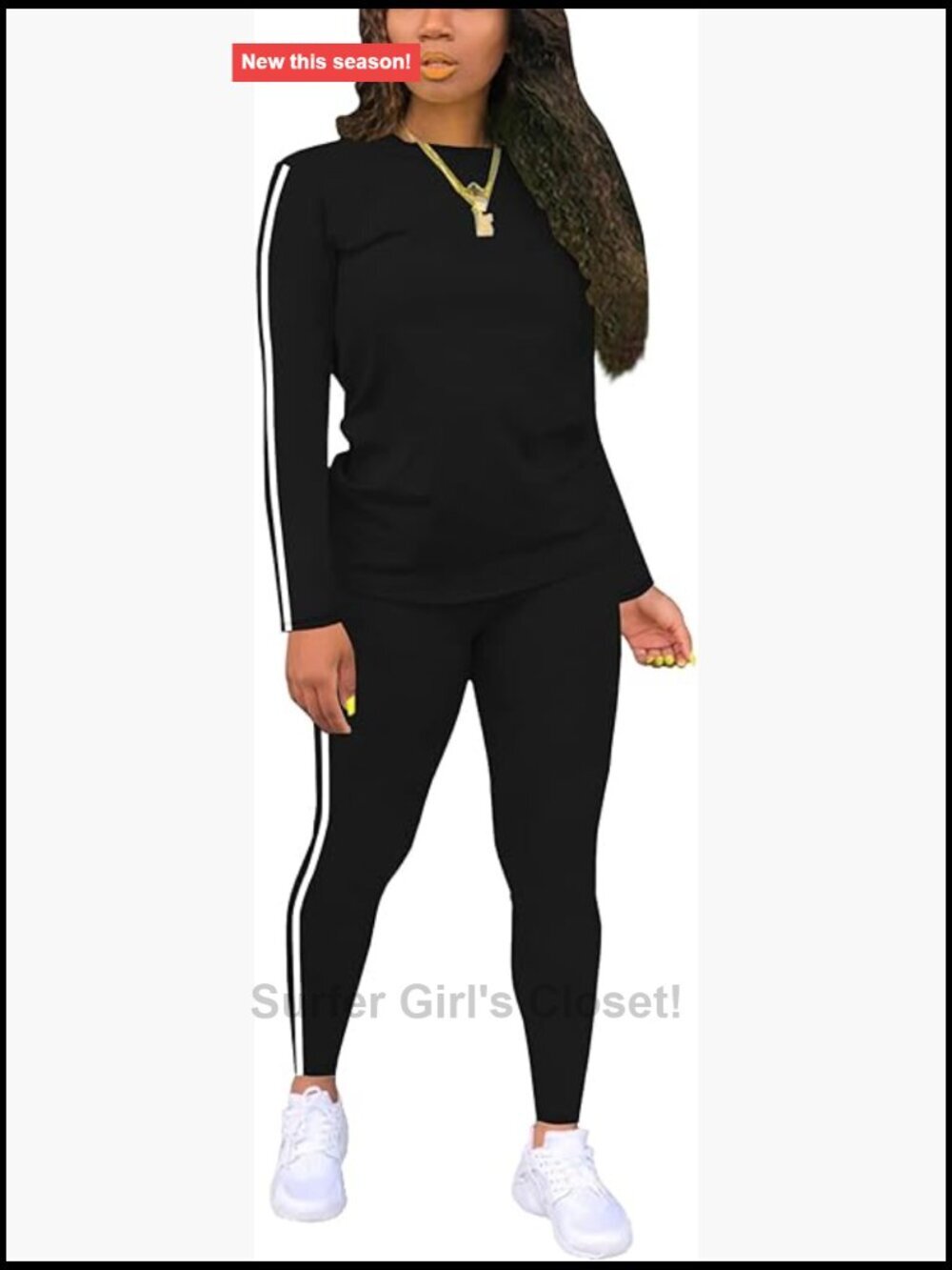 2 Piece Classic Striped Lounge Set Long Sleeve Top & Jogger Pants Tracksuit